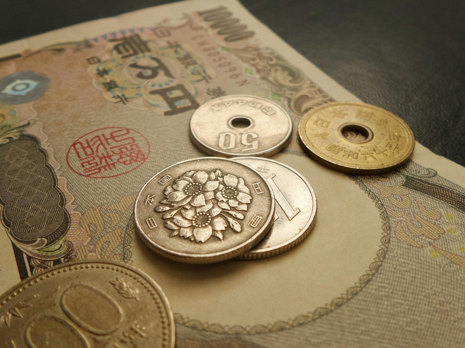Coins on a table