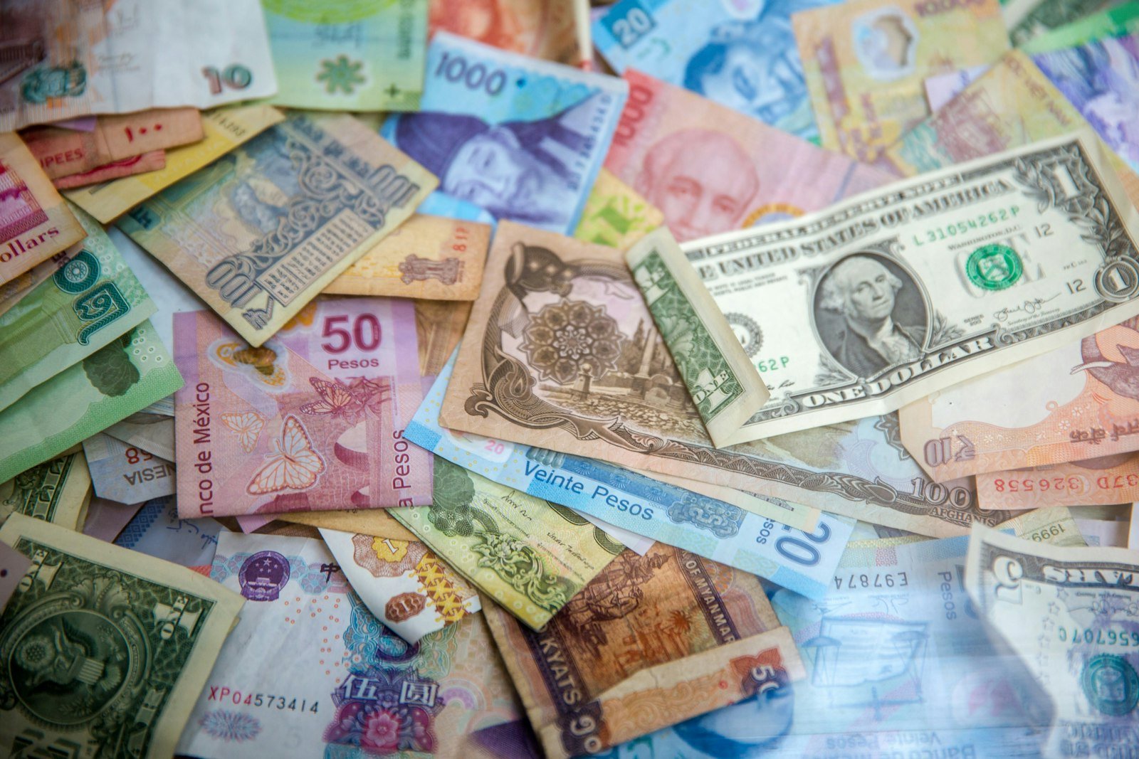 Various international banknotes