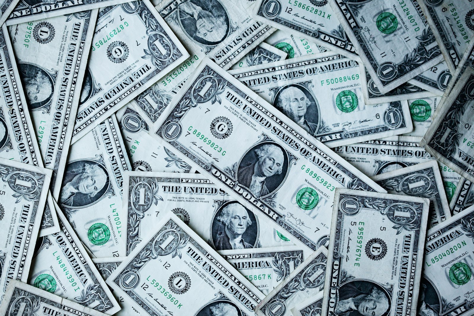 US one dollar banknotes